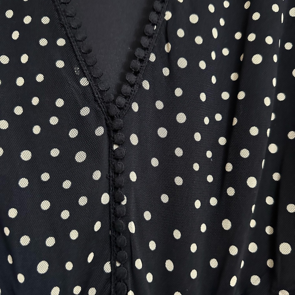 Chic Navy Polka Dot Maxi Dress 2x 20W Plus Size - Picture 2 of 3